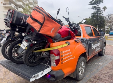 Viña del Mar efectúa operativo de control a motocicletas y deliverys: 34 detenidos y 14 motocicletas incautadas