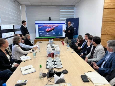 Delegación de Noruega y Dinamarca visita el puerto de San Vicente para evaluar desarrollo de energía eólica marina en Chile