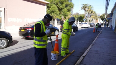 Ovalle inicia demarcación de franja amarilla para mejorar flujo vehicular