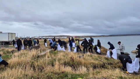 Estudiantes participan en limpieza de playas junto a Capitanía de Puerto de Natales