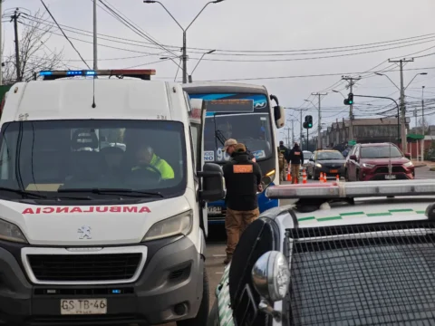 Detienen a conductor de micro tras dar positivo a cocaína en fiscalización en Temuco
